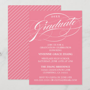STYLISH ELEGANT SCRIPT GRADUATE PARTY INVITATION
