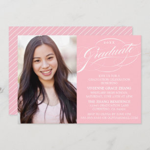 STYLISH ELEGANT SCRIPT GRADUATE PARTY INVITATION