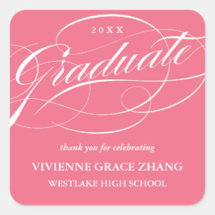 STYLISH ELEGANT SCRIPT GRADUATE THANK YOU STICKER