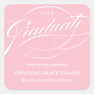 STYLISH ELEGANT SCRIPT GRADUATE THANK YOU STICKER