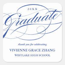 STYLISH ELEGANT SCRIPT GRADUATE THANK YOU STICKER