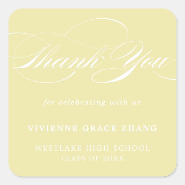 STYLISH ELEGANT SCRIPT THANK YOU STICKER (Front)