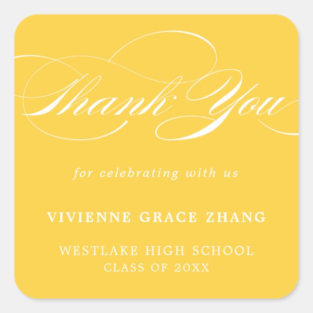 STYLISH ELEGANT SCRIPT THANK YOU STICKER (Front)