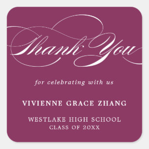 STYLISH ELEGANT SCRIPT THANK YOU STICKER