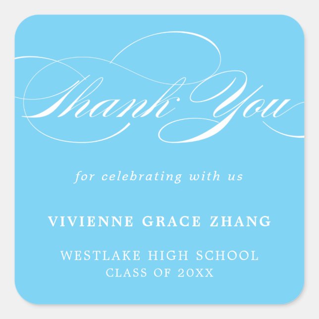 STYLISH ELEGANT SCRIPT THANK YOU STICKER (Front)