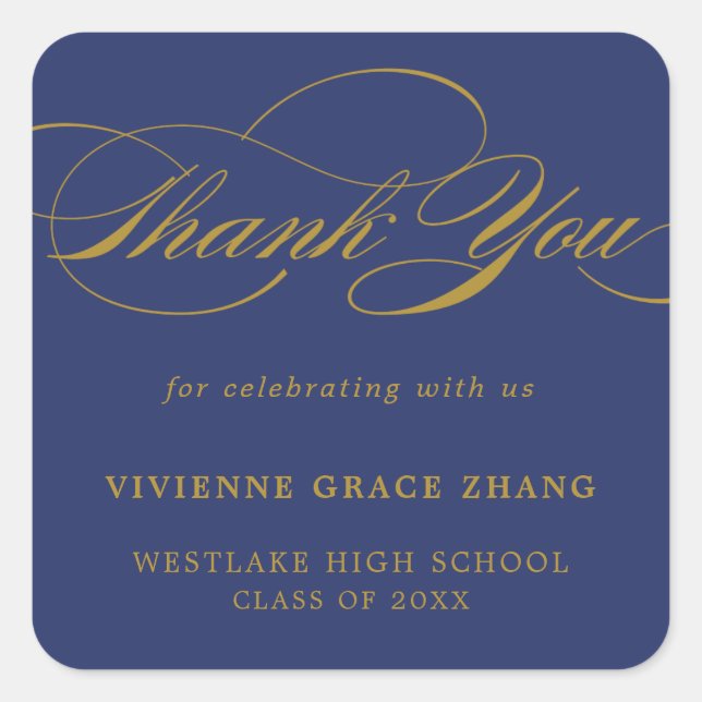 STYLISH ELEGANT SCRIPT THANK YOU STICKER (Front)