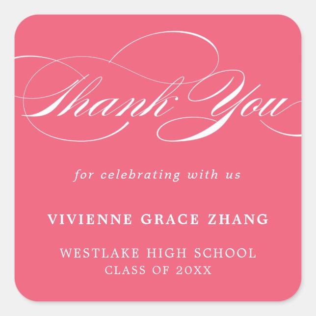 STYLISH ELEGANT SCRIPT THANK YOU STICKER (Front)