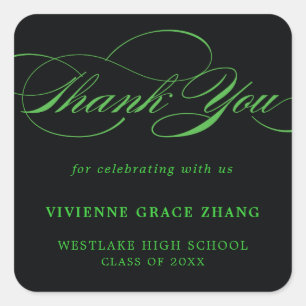 STYLISH ELEGANT SCRIPT THANK YOU STICKER