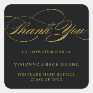 STYLISH ELEGANT SCRIPT THANK YOU STICKER
