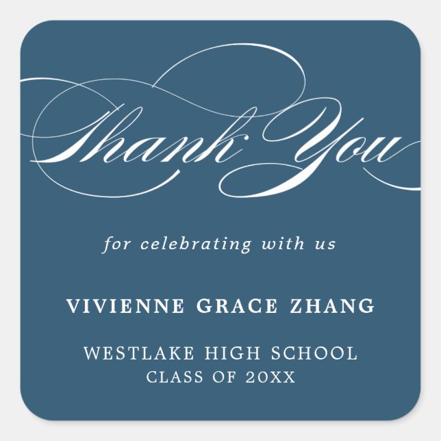 STYLISH ELEGANT SCRIPT THANK YOU STICKER (Front)