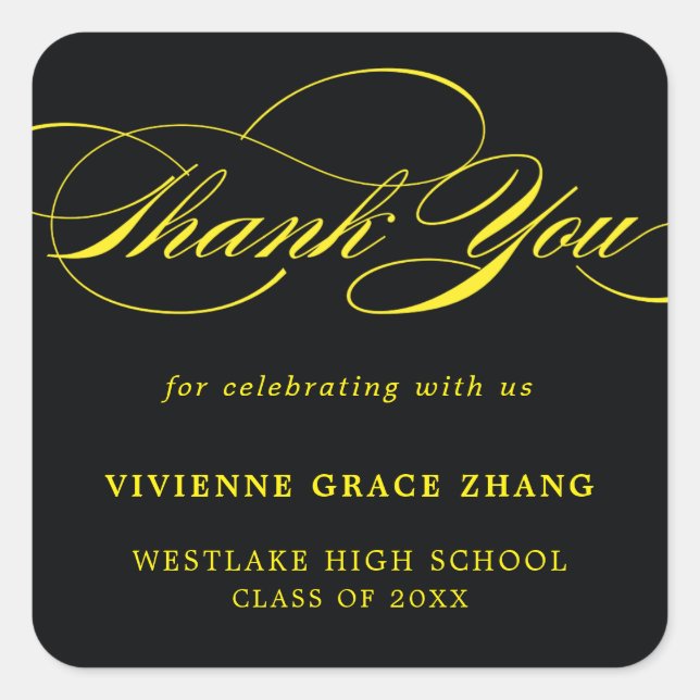 STYLISH ELEGANT SCRIPT THANK YOU STICKER (Front)