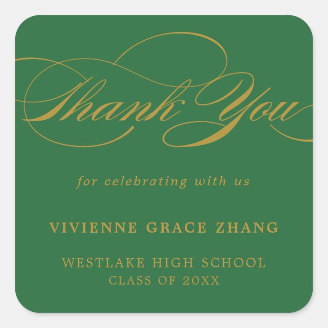 STYLISH ELEGANT SCRIPT THANK YOU STICKER (Front)