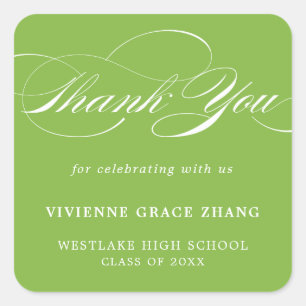 STYLISH ELEGANT SCRIPT THANK YOU STICKER