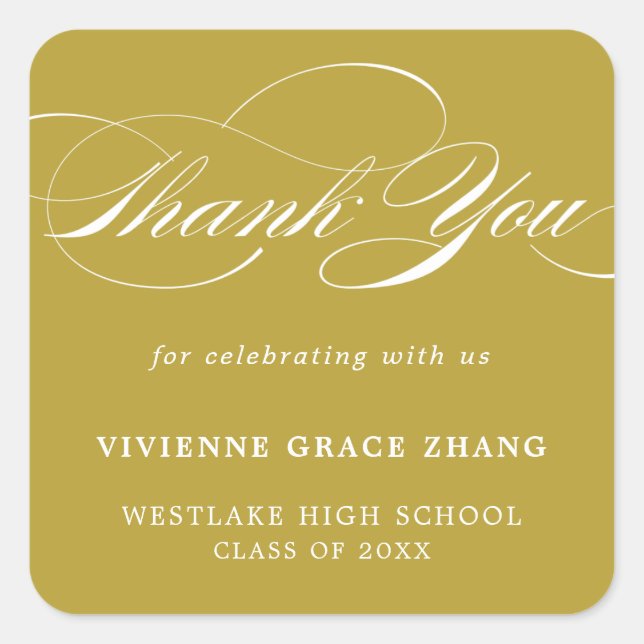 STYLISH ELEGANT SCRIPT THANK YOU STICKER (Front)