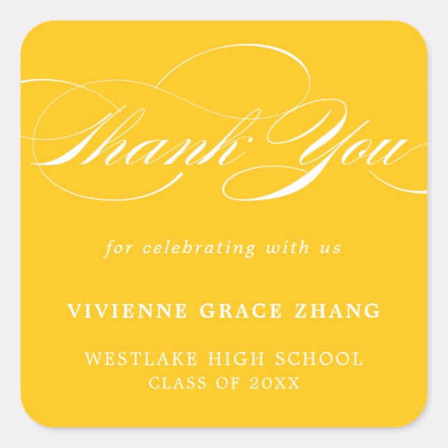 STYLISH ELEGANT SCRIPT THANK YOU STICKER (Front)