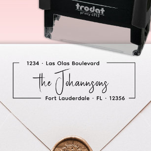 Stylish Elegant Signature Family Return Address Self-inking Stamp