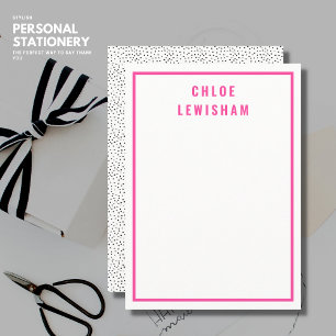 Stylish Elegant Simple Pink Border Polka Dot  Card