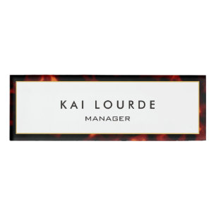 Stylish Elegant Tortoiseshell  Name Tag