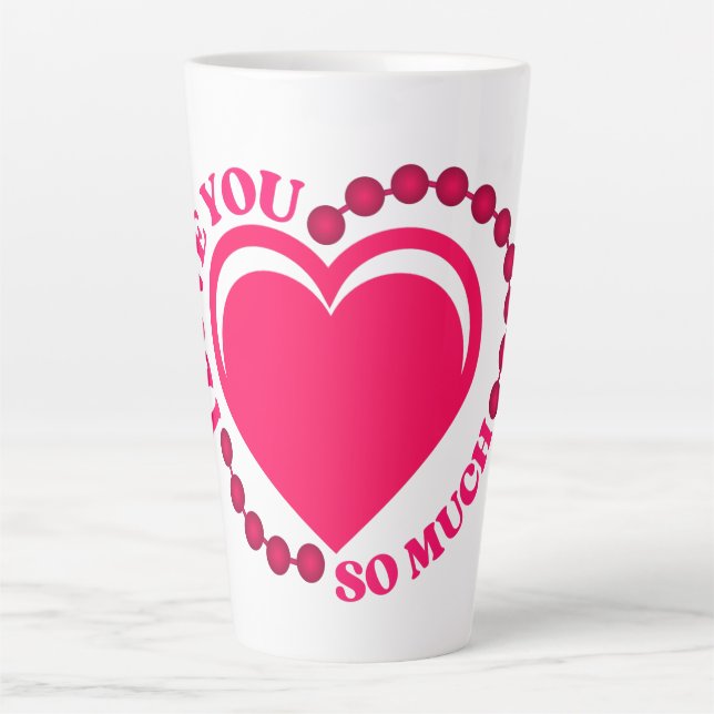 stylish elegant trendy Pink hearts floral Latte Mug (Front)
