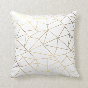 Stylish elegant white gold geometrical cushion