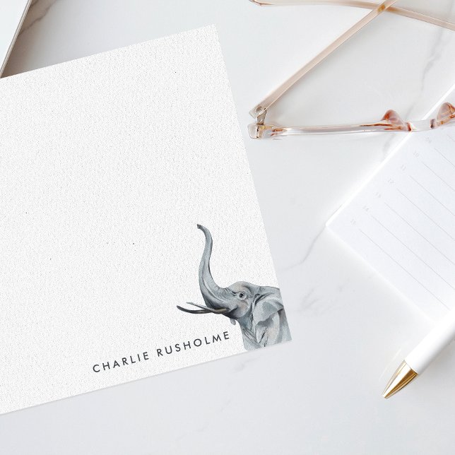 Stylish Elephant Personalised Stationery Card (Creator Uploaded)