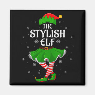 Stylish Elf Christmas Family Girls Women Elf Squad Magnet