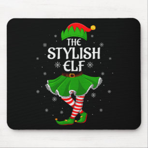 Stylish Elf Christmas Family Girls Women Elf Squad Mouse Pad