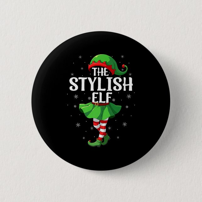 Stylish Elf Christmas Girls Women Elf Squad Xmas F 6 Cm Round Badge (Front)
