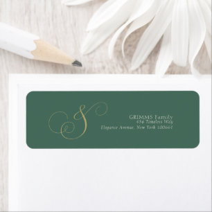 Stylish Emerald Green Wedding Return Address Label