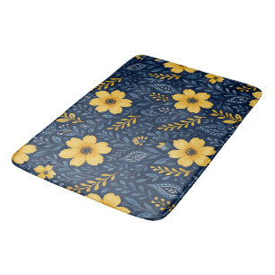 Stylish Ethnic Mediterranean Floral Art Pattern Bath Mat