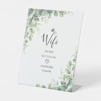 Stylish eucalyptus greenery  pedestal sign