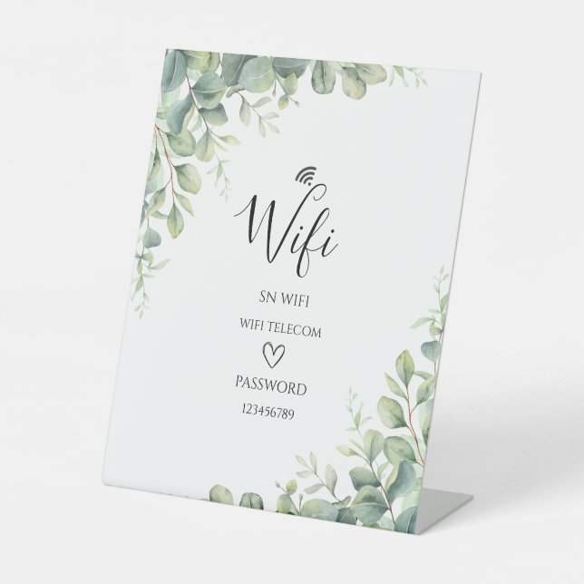 Stylish eucalyptus greenery  pedestal sign (Front)