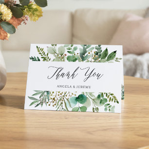 Stylish Eucalyptus Leaves Thank You Card
