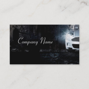 Stylish exotic sport car in dark business card