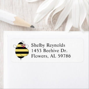 Stylish Expecting Mum Bee w/glasses return address Label
