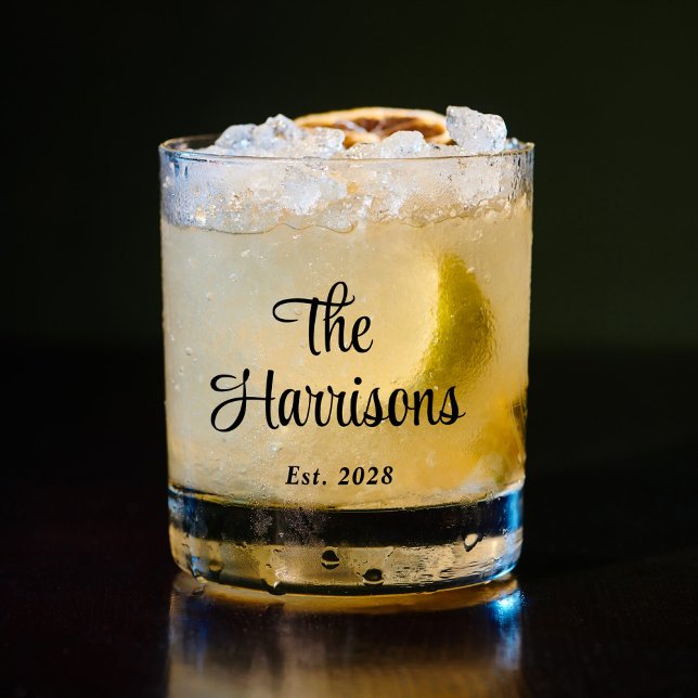Stylish Family Monogram Whiskey Glass (Creator Uploaded)