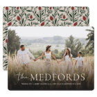 Stylish Family Name Elegant Floral Back Christmas