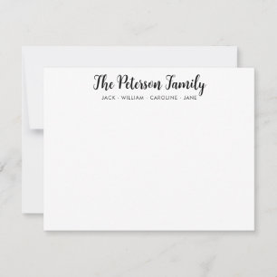 Stylish Family Name Handwritten Black Script Font Card