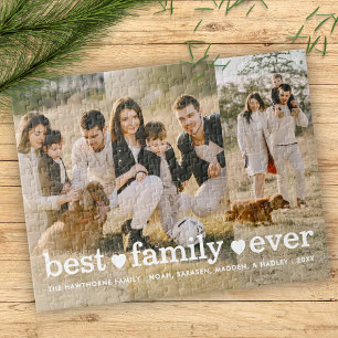 Stylish Family Photo Best Family Ever Collage Jigsaw Puzzle
