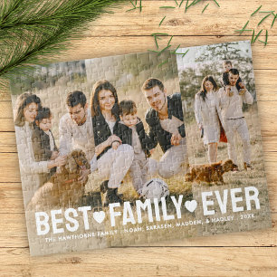 Stylish Family Photo Best Family Ever Collage Jigsaw Puzzle