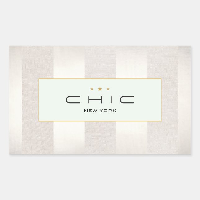 Stylish Fashion and Beauty Modern Striped Rectangular Sticker (Front)