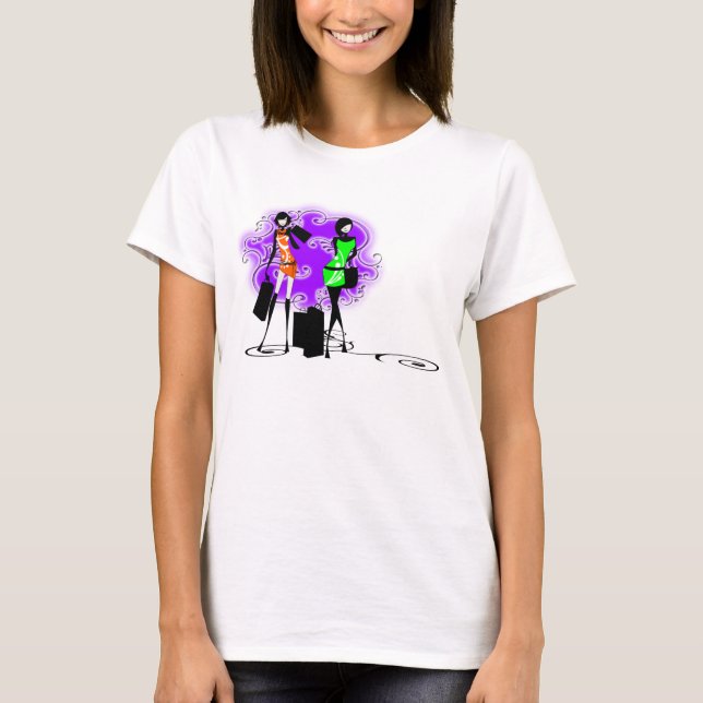 Stylish fashion glam models french T-Shirt (Front)