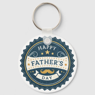 Stylish Father’s Day Watch – Retro Badge Design wi Key Ring