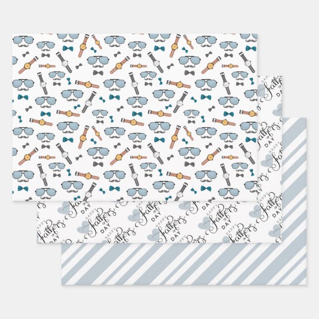 Stylish Father's Day Gift Wrap Set (Set)