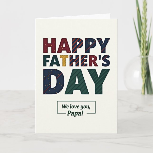 Stylish Fathers Day Patterned Card (Front)