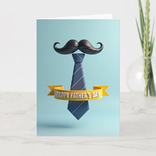Stylish Fathers Day Tie Card