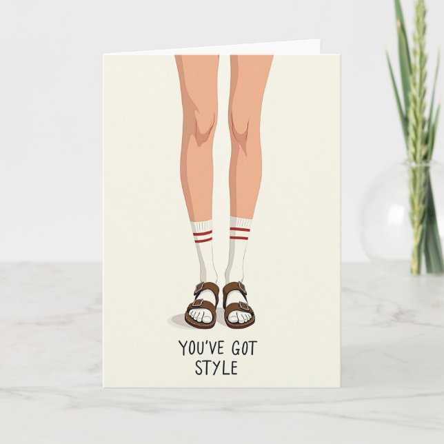 Stylish Fathers Day Toes Card (Front)