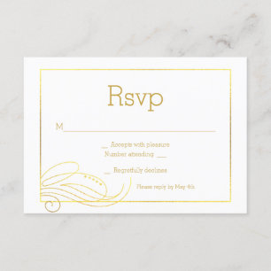 Stylish Faux Gold Foil Rsvp Card