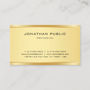 Stylish Faux Gold Modern Simple Elegant Template Business Card