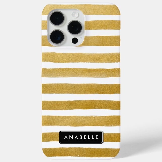 Stylish Faux Gold Stripes Case-Mate iPhone Case (Back)